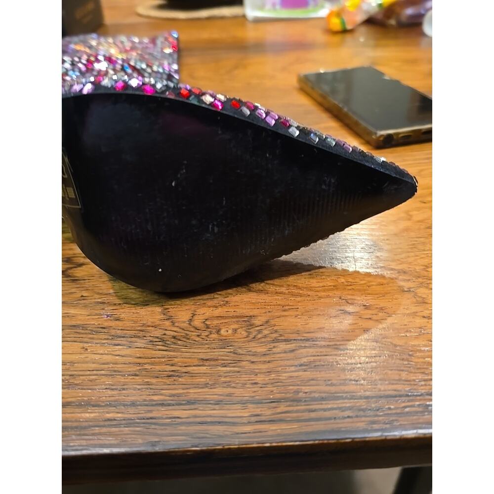 Azalea Wang Izzy-Multi Rhinestone Stiletto Heel Boot Women's Size 8 - Picture 8 of 16
